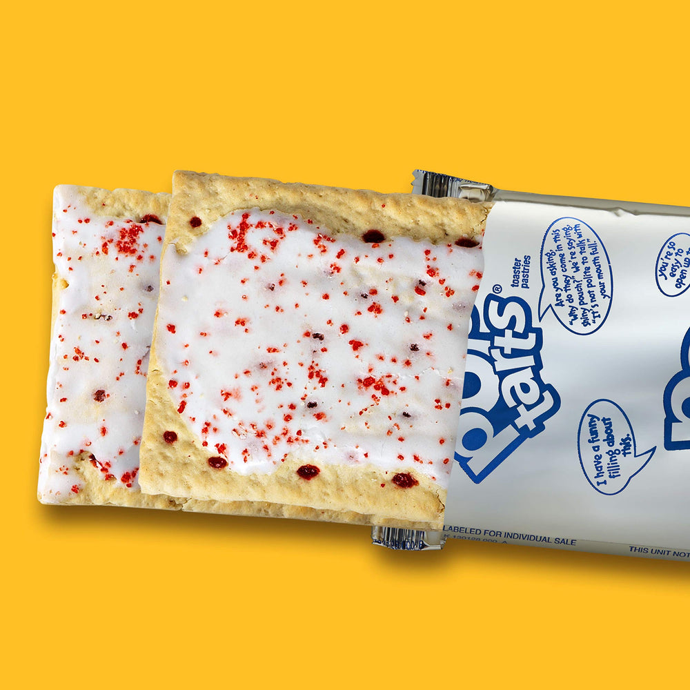 Pop-Tarts Raspberry Frosted 8-count box stacked for pantry storage.
