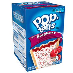 Pop-Tarts Frosted Raspberry box-front view, ready for a quick breakfast boost.