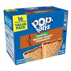 Kellogg's Pop-Tarts Unfrosted Brown Sugar Cinnamon box ideal for busy mornings.