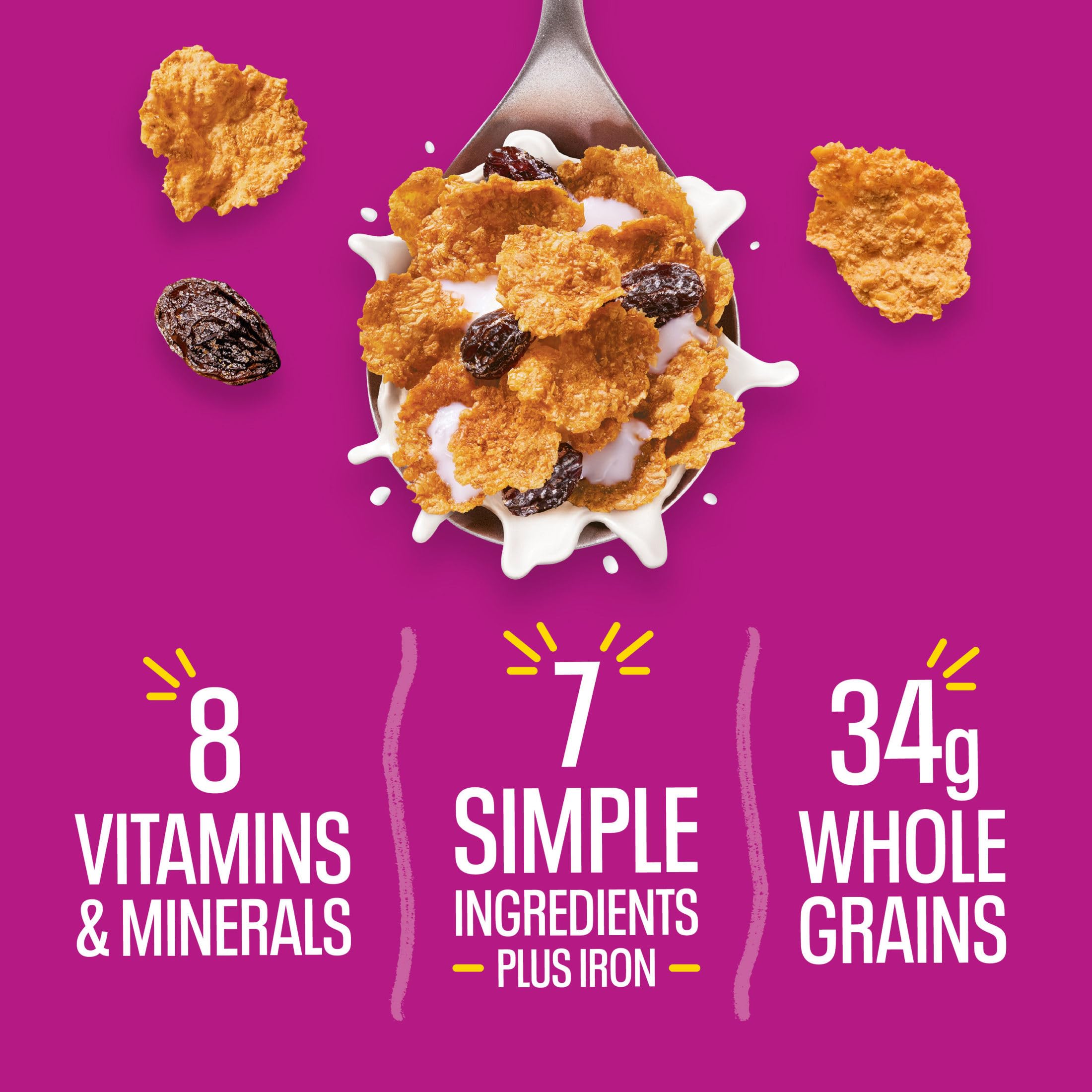 Kellogg's Raisin Bran ingredient scan, simple seven-ingredient cereal.