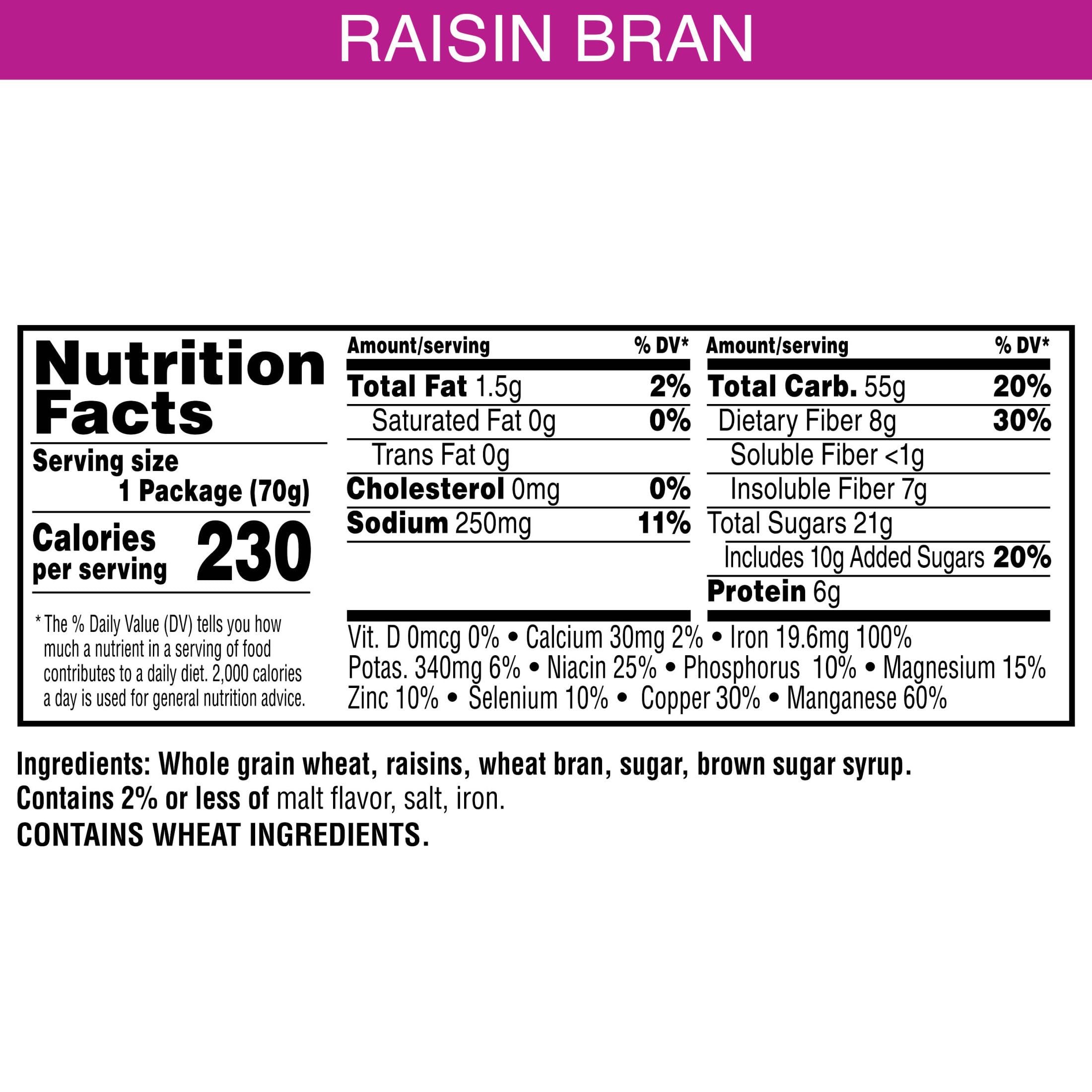 Kellogg's Raisin Bran raisins close-up, natural sweetness for snacktime.