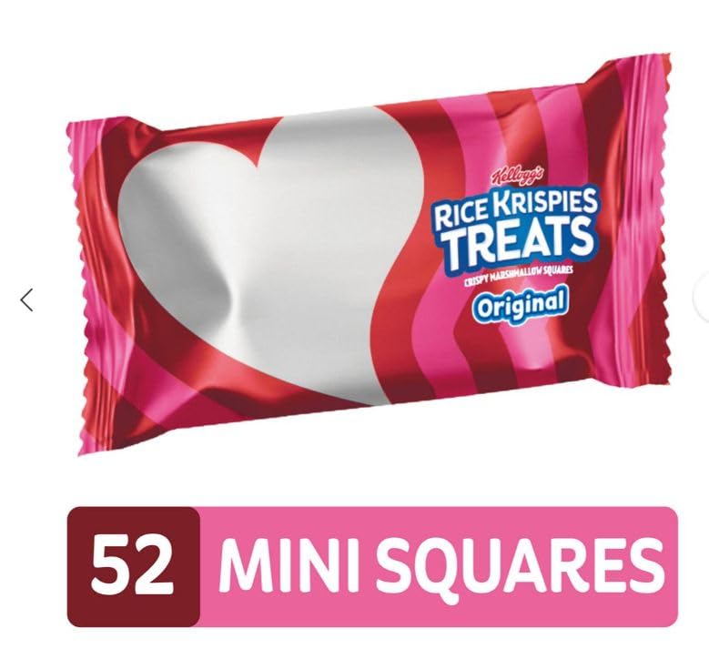 Kellogg's Rice Krispies Treats Cupid's Minis inner wrapper with playful I chews you, valentine message.