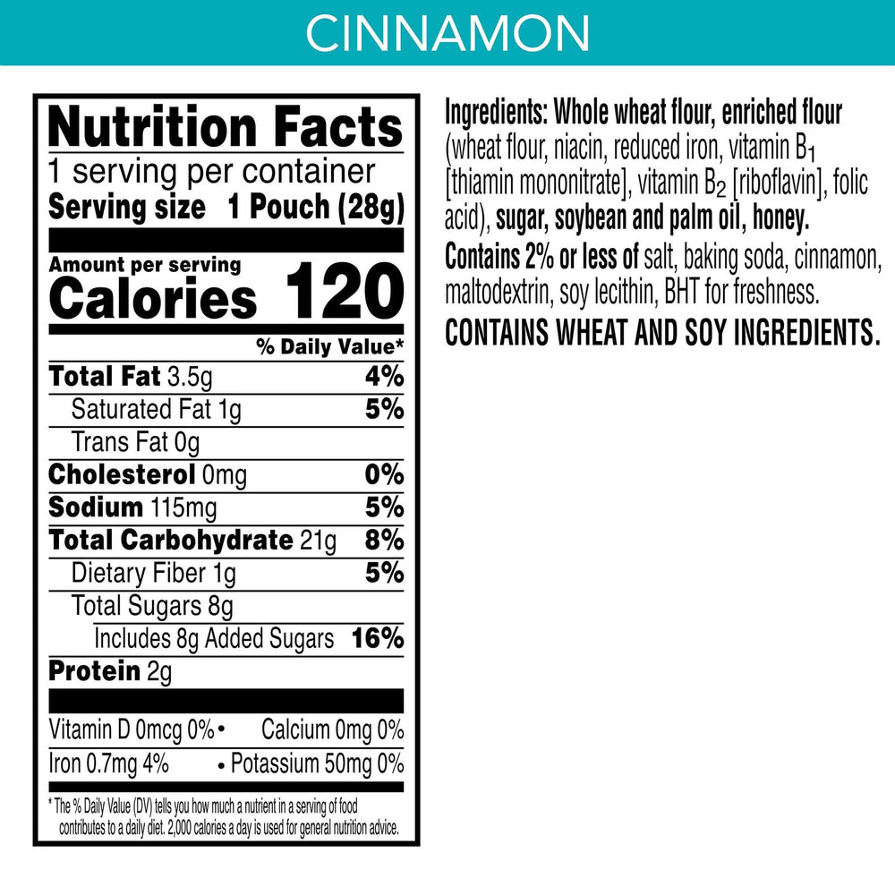 Kellogg's Scooby-Doo cinnamon graham crackers in a convenient 1oz bag for lunches