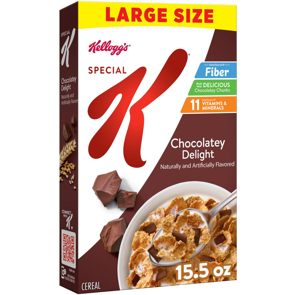 Kellogg's Special K Chocolatey Delight cereal bowl with milk for a fiber-rich start.