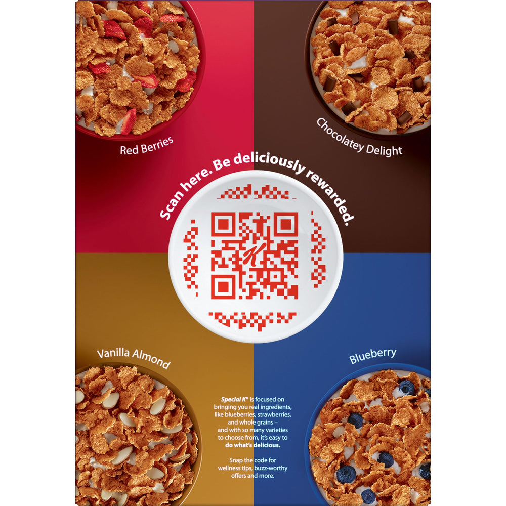 Kellogg's Special K nutrition facts label highlights vitamins and minerals.