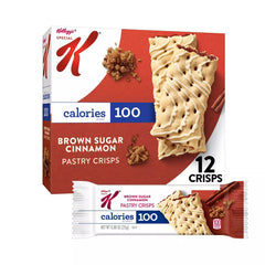 Kellogg's Special K Pastry Crisps Brown Sugar Cinnamon pack opening, convenient on-the-go snack.