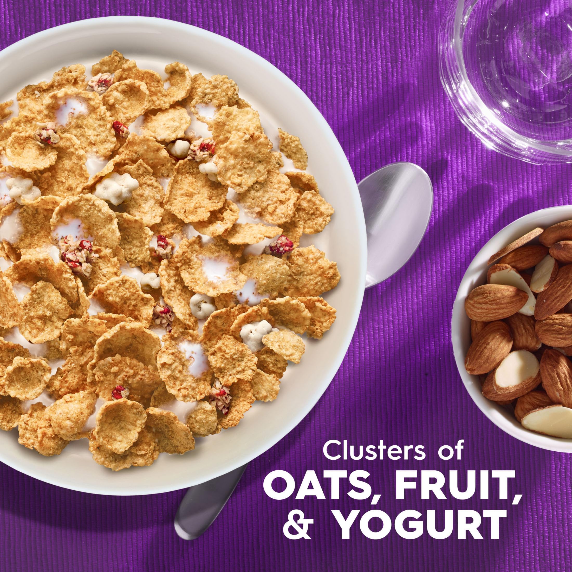 Kellogg's Special K real oat clusters closeup highlighting crunchy texture and fruit flavor.