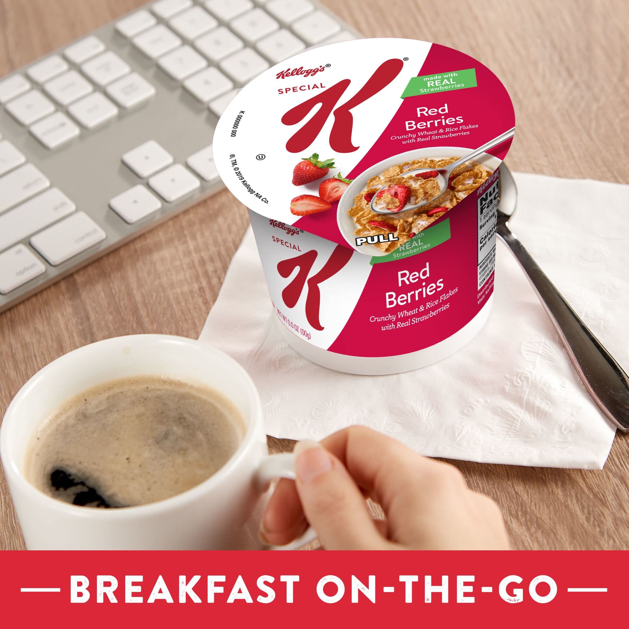 Bright breakfast setup with Kellogg's Special K Red Berries cups