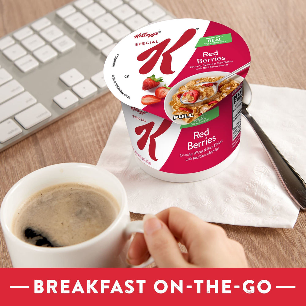 Bright breakfast setup with Kellogg's Special K Red Berries cups