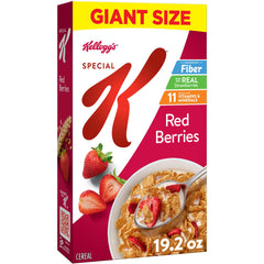 Kellogg's Special K Red Berries cereal bowl with milk, a fiber-rich breakfast option.