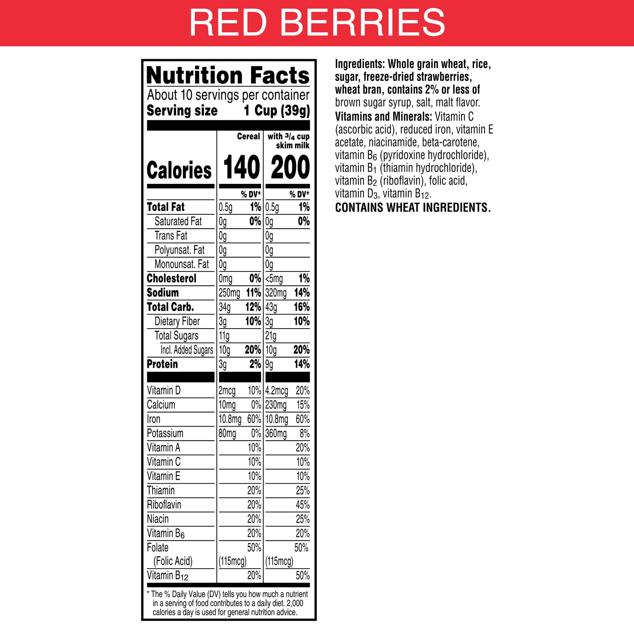 Kellogg's Special K Red Berries delivers crunchy wheat and rice flakes for a satisfying morning.