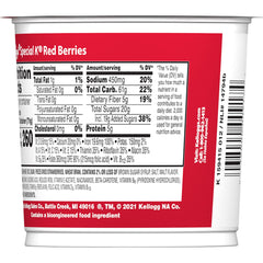 Open Kellogg's Special K Red Berries cup shows cereal ready to pour