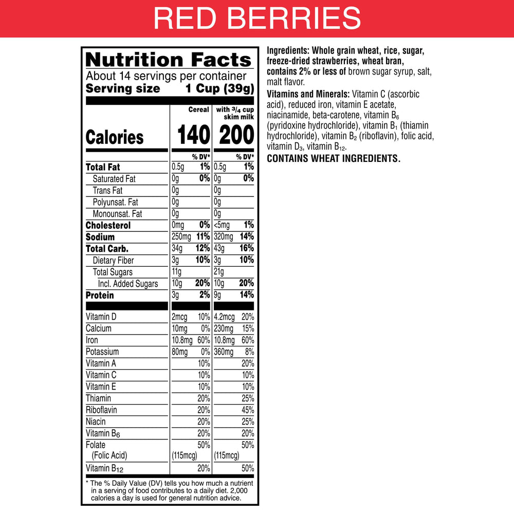 Kellogg's Special K Red Berries with real strawberries in a bowl for natural sweetness.