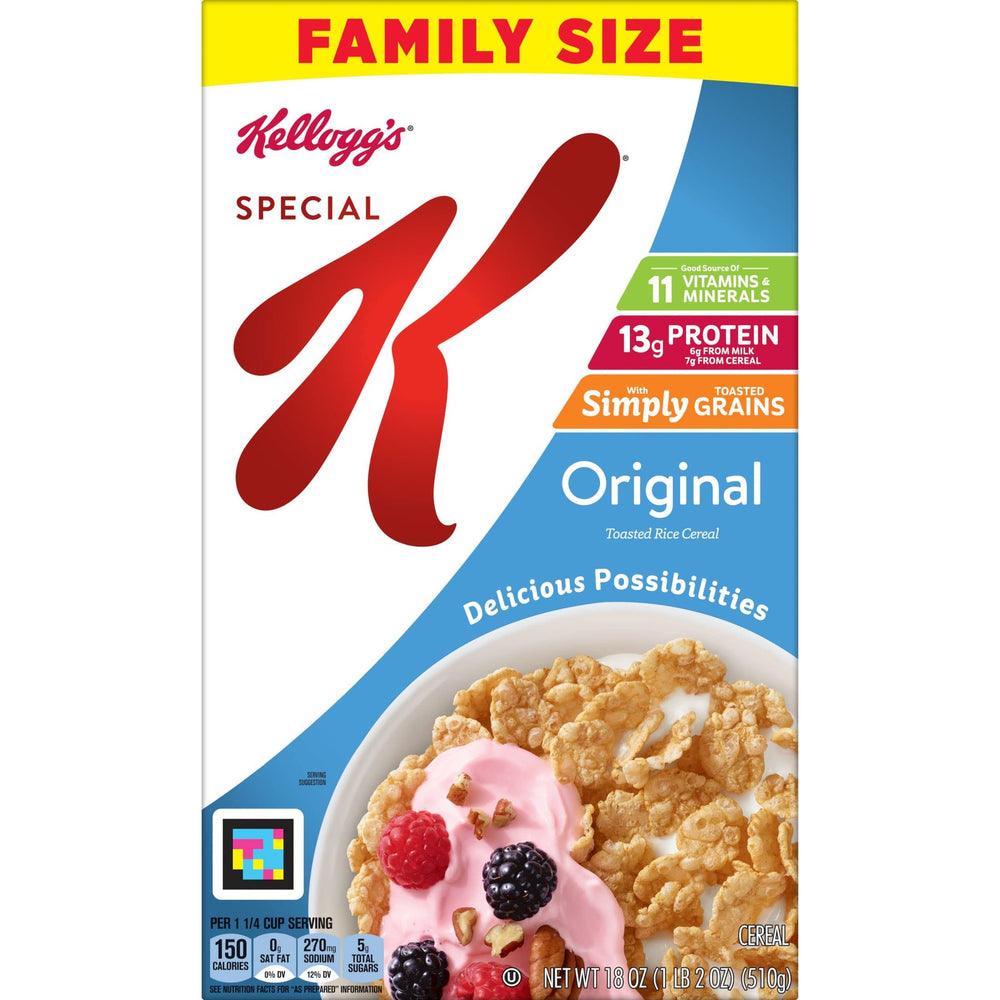 Kellogg's Special K spoonful close-up showing light, crunchy texture