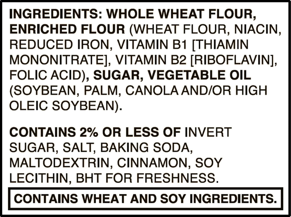 Kellogg's whole-grain graham crackers with cinnamon aroma for a tasty after-school bite.