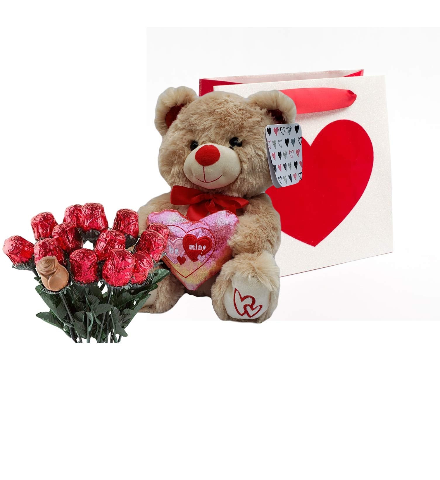 Kelly Toy Belgian milk chocolate roses bouquet, 2.11 oz, elegant gift sweetener.