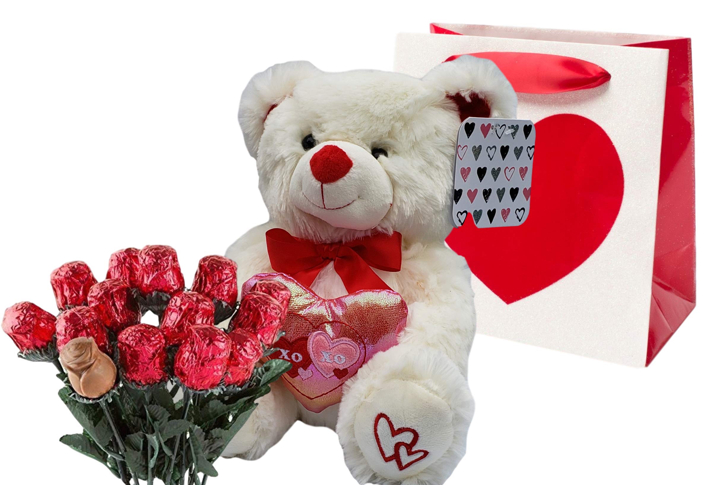 Kelly Toy Valentines 10-inch teddy bear plush, soft and cuddly for gifting.