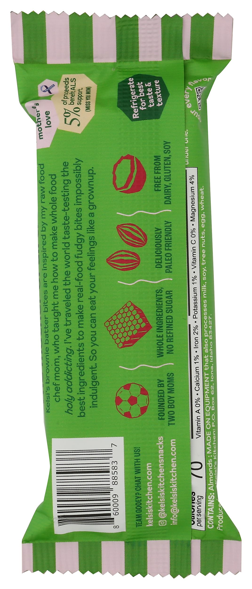 Kelsi's Kitchen brownie bites mint chocolate squares, convenient 1.5oz on-the-go snack.