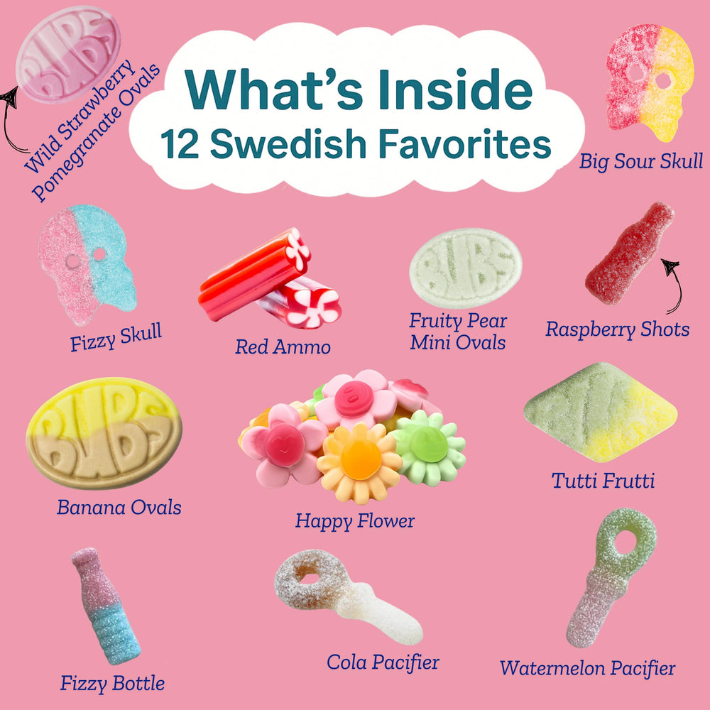 Kenai Kitchen Bubs Swedish Candy Mix Happy Flowers for colorful candy assortment