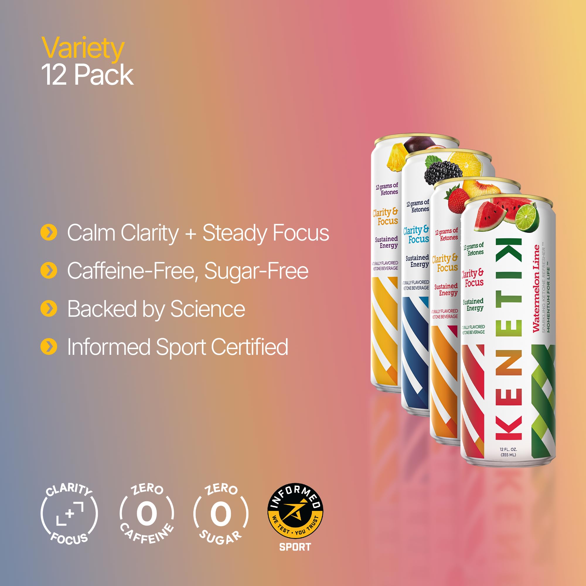 Kenetik 12-pack packaging image, convenient daily supply for variety and routine.