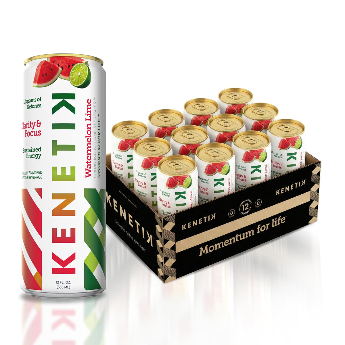 Kenetik caffeine-free focus can, watermelon-lime, for clear thinking.