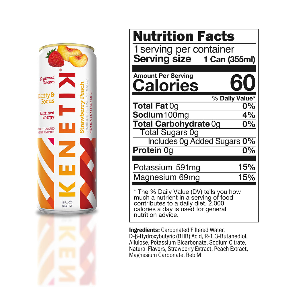 Kenetik focus drink label closeup—clear, sugar-free formula for calm clarity.