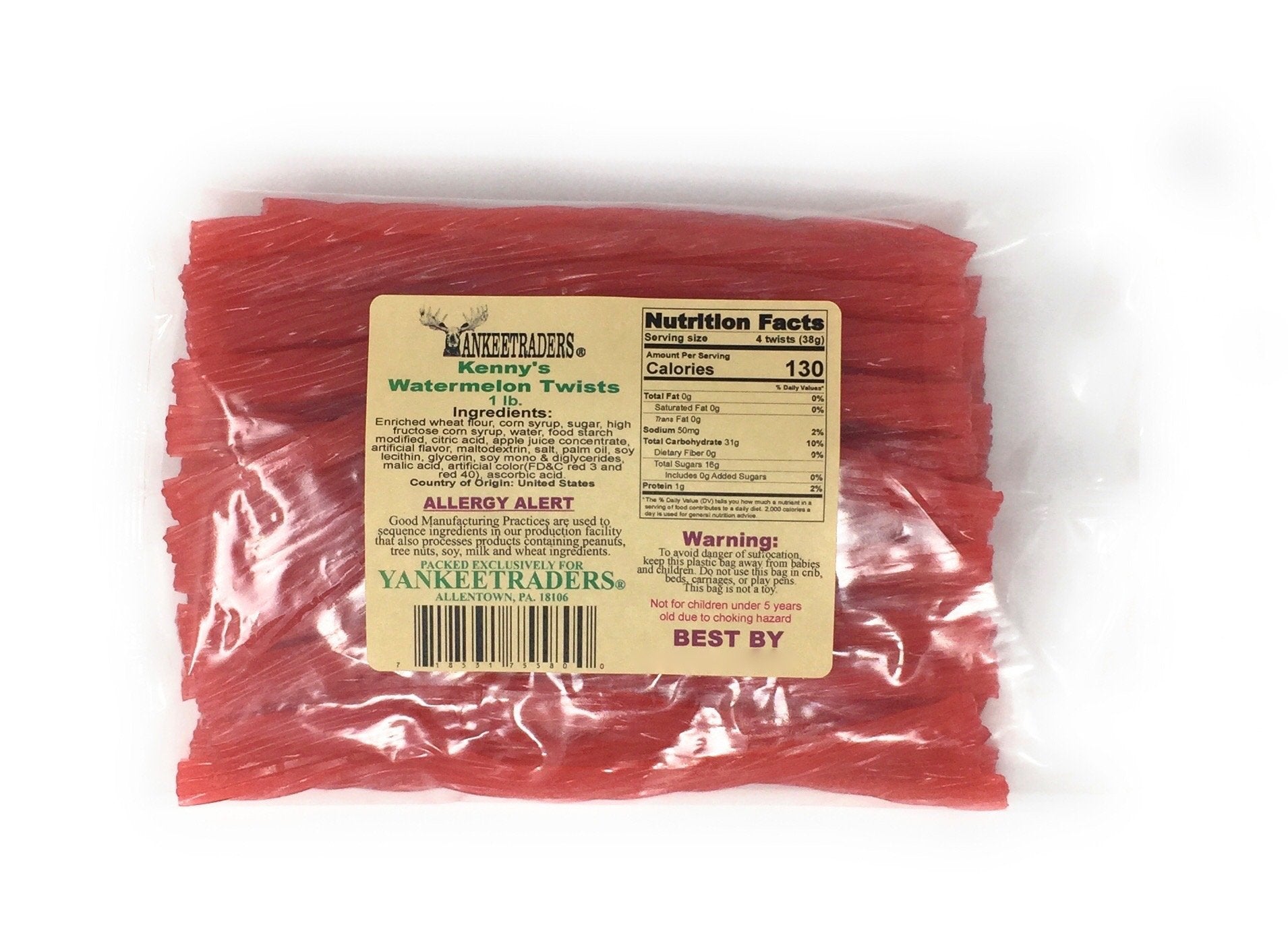 Kenny's Watermelon Licorice Twist 1-lb pack for sharing and snacking.