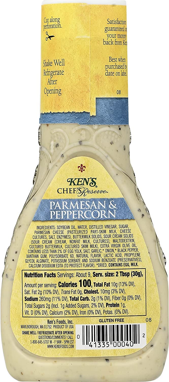 Ken's Steak House gluten-free Parmesan Peppercorn dressing enhances salads and sandwiches
