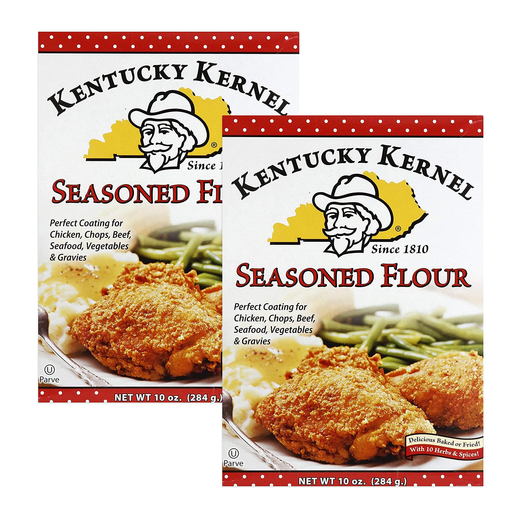 Kentucky Kernel seasoned flour bag for quick dredging and crispy coatings.