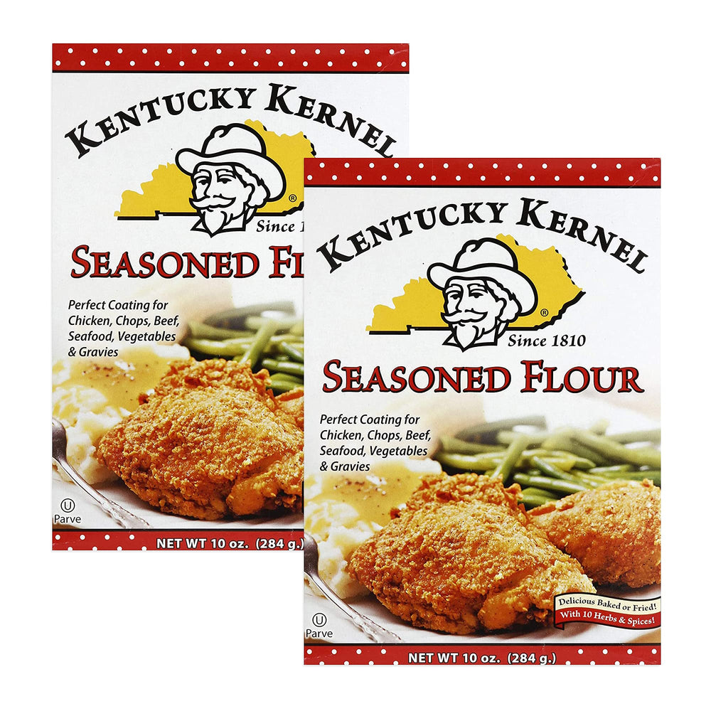 Kentucky Kernel seasoned flour bag for quick dredging and crispy coatings.