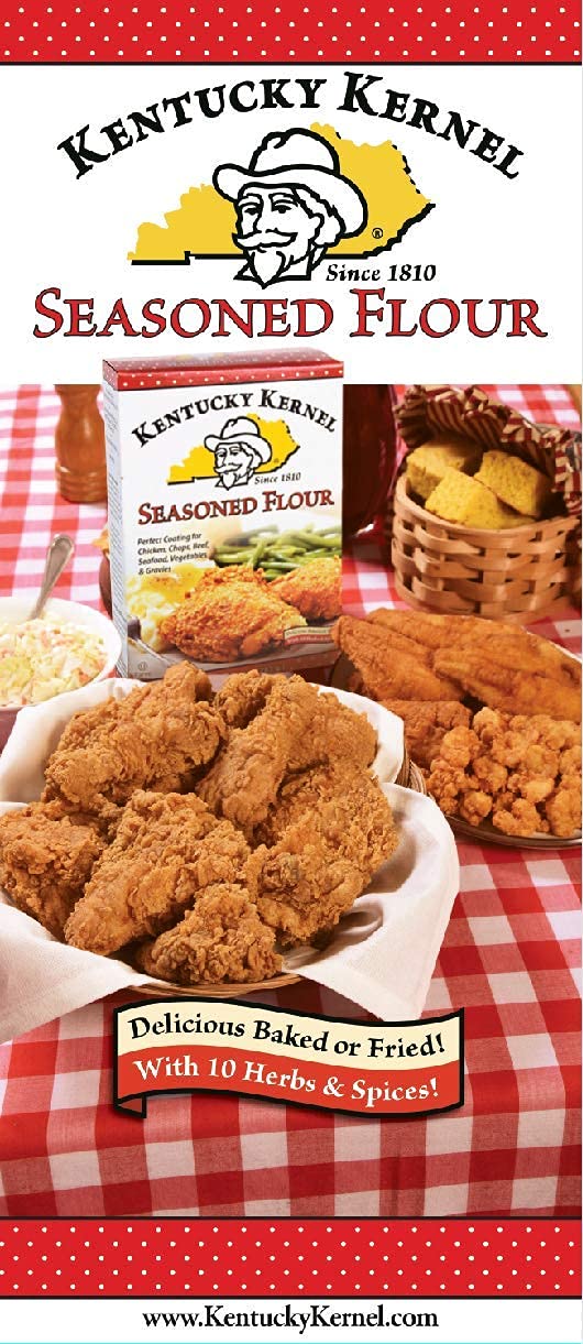 Kentucky Kernel seasoned flour plated with crispy bites ready to serve.