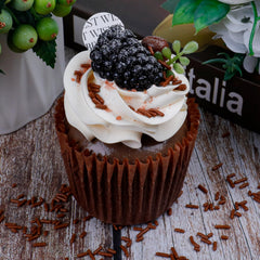 Kercky chocolate discs provide bold accents on cakes and dessert plates.