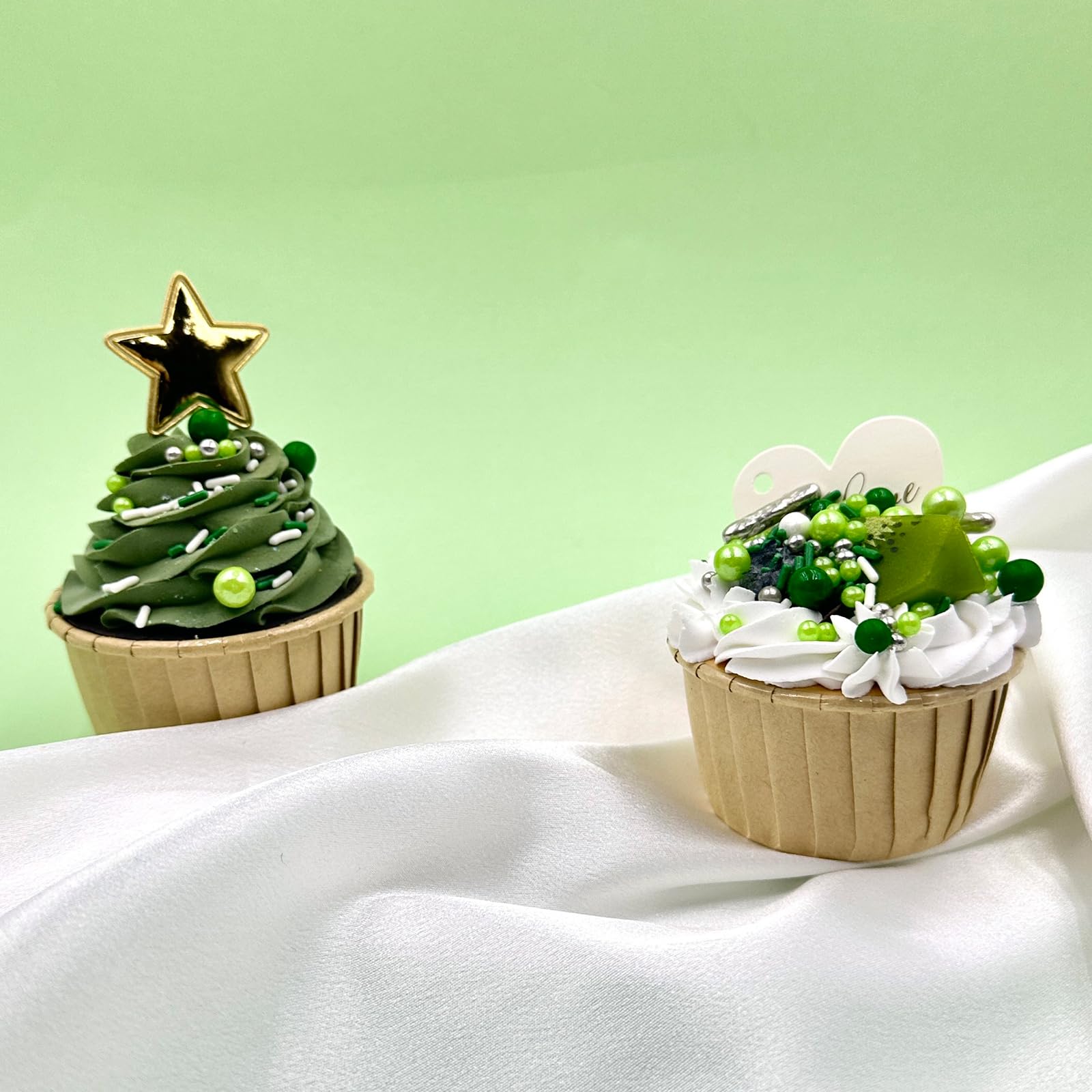 Kercky dessert boards gain vibrant green white silver accents