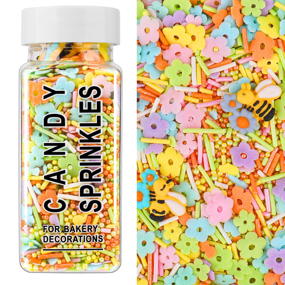 Kercky Easter Flower Sprinkles add vibrant flowers to cakes for garden-inspired decoration.