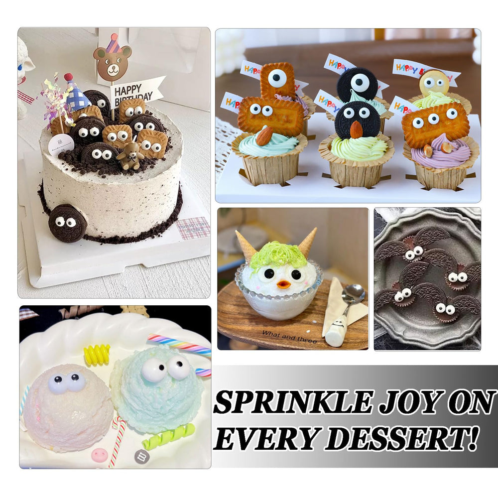 Kercky eyeball sprinkles provide a fun dessert decor accent