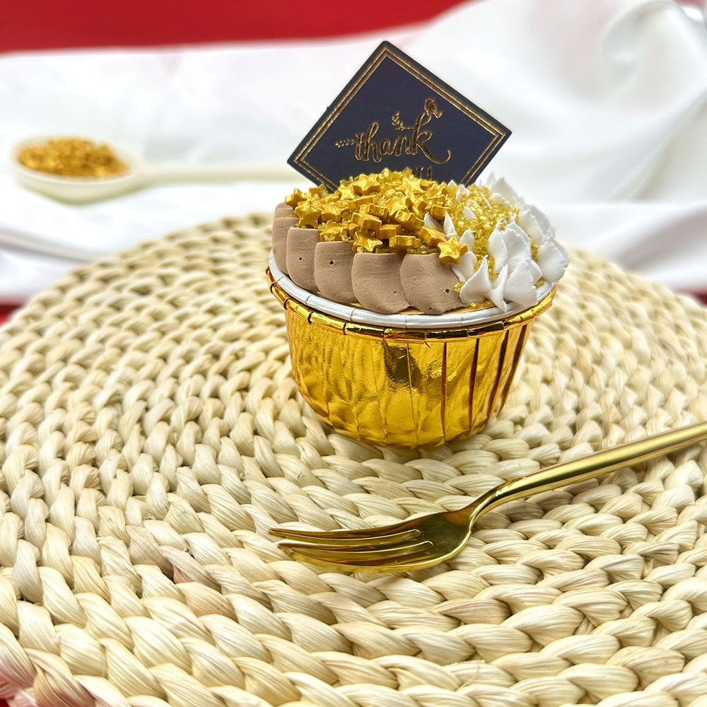 Kercky Gold Sprinkles add luxe shimmer to brownies for a premium finish.