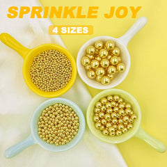 Kercky Gold Sprinkles on cakes decorate with shimmering pearl beads for elegance