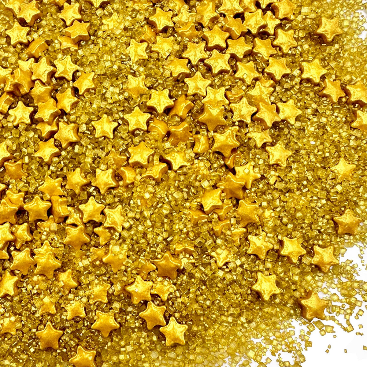 Kercky Gold Sprinkles star decor cake adds glamorous sparkle for eye-catching cakes.