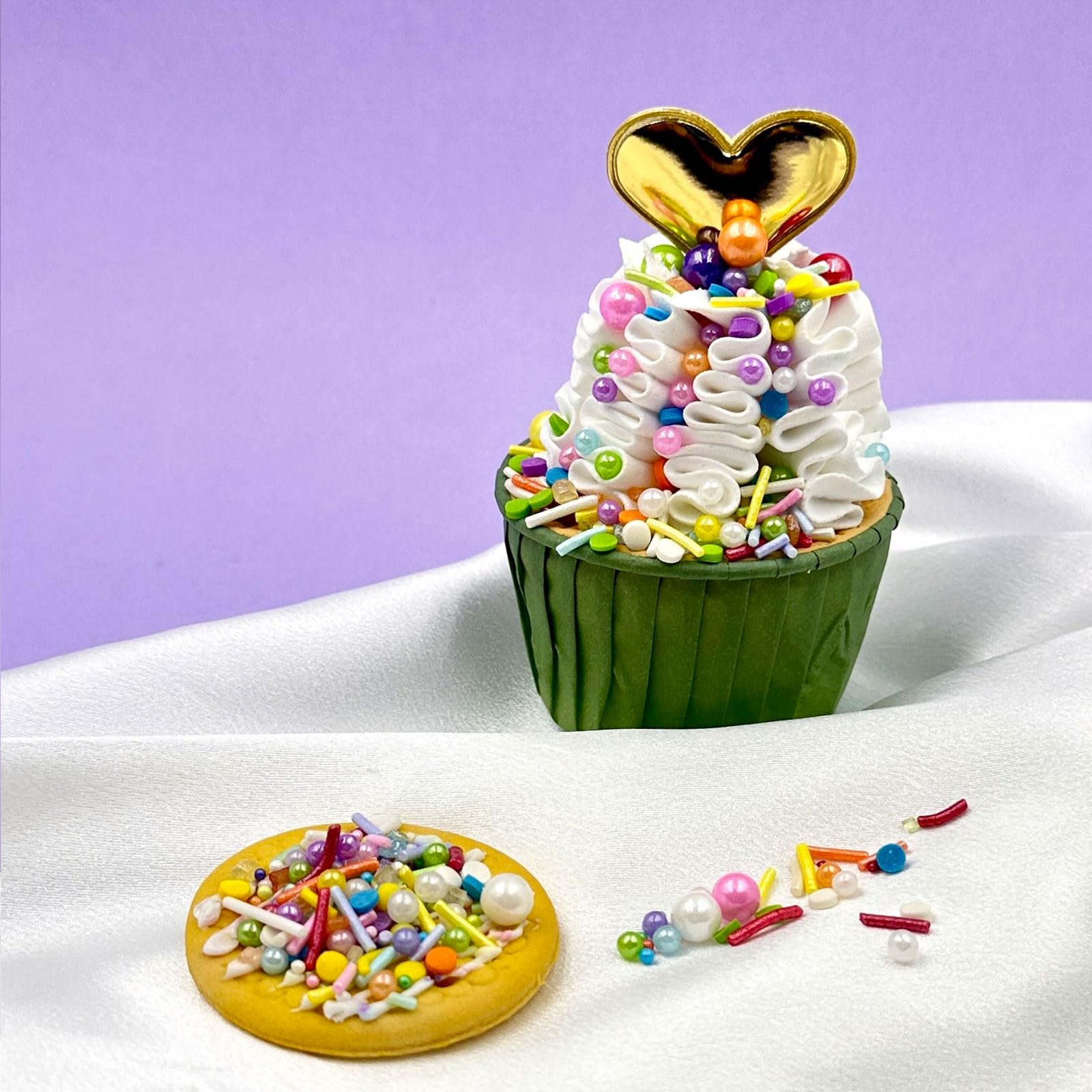 Kercky sprinkles topping ice cream for fun desserts.