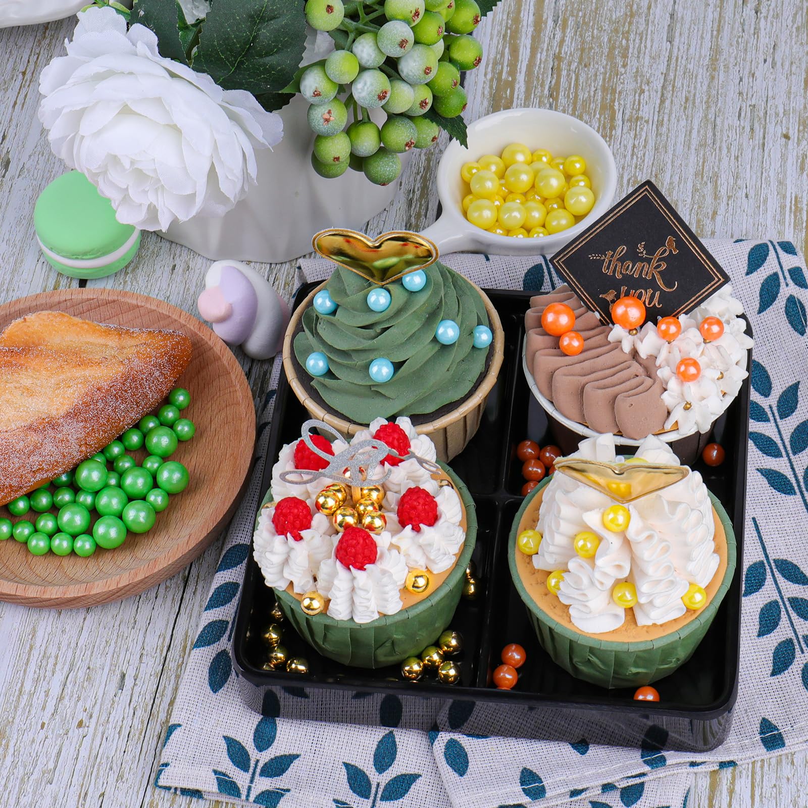 Kercky sprinkles for party and holiday desserts with gold finish.