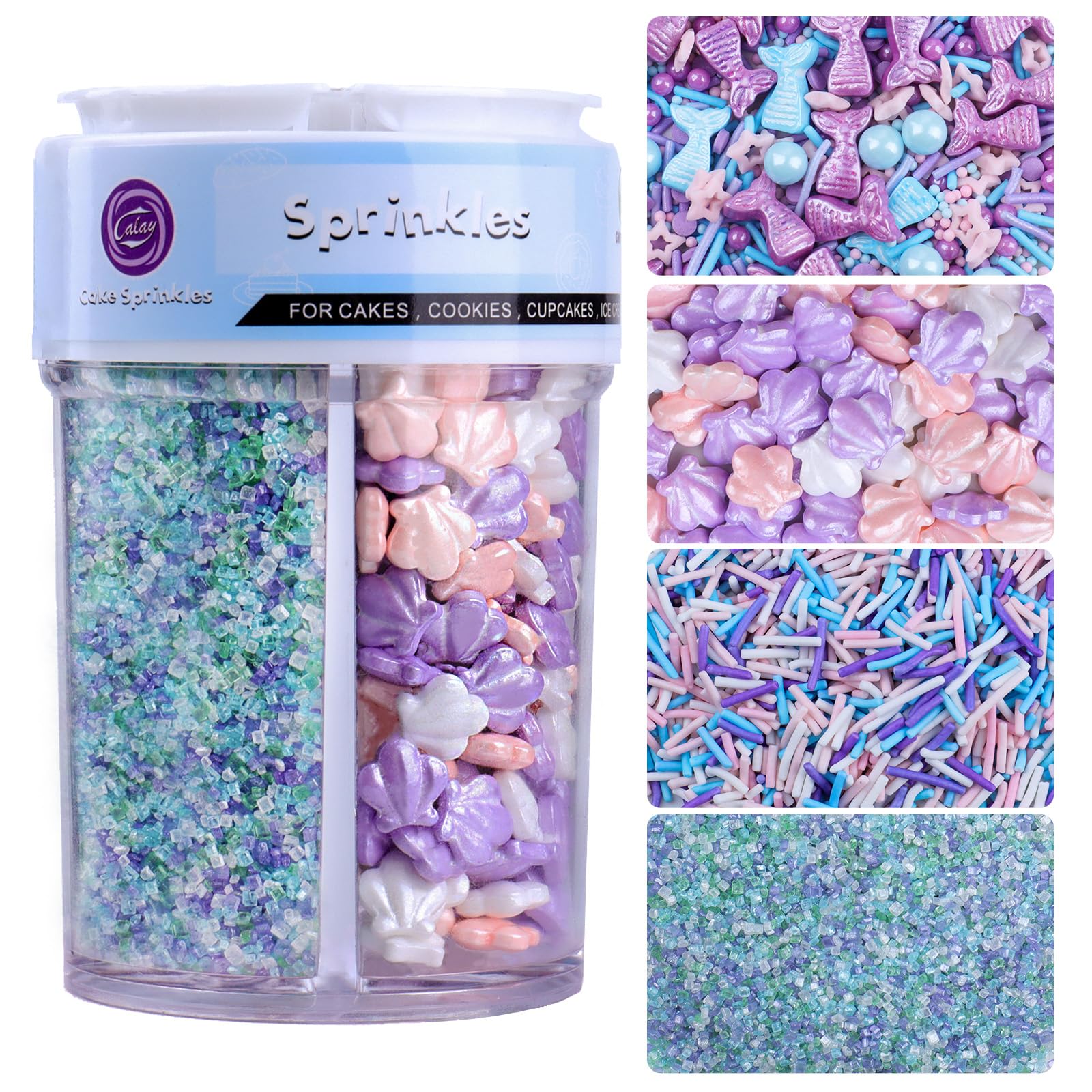 Kercky Pastel Mermaid Sprinkles mermaid tails for cake decorating bring ocean whimsy to desserts