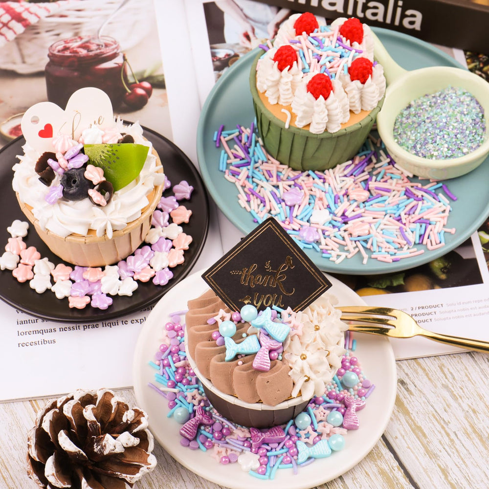Kercky Pastel Mermaid Sprinkles pastel sanding sugar adds subtle sparkle to donuts