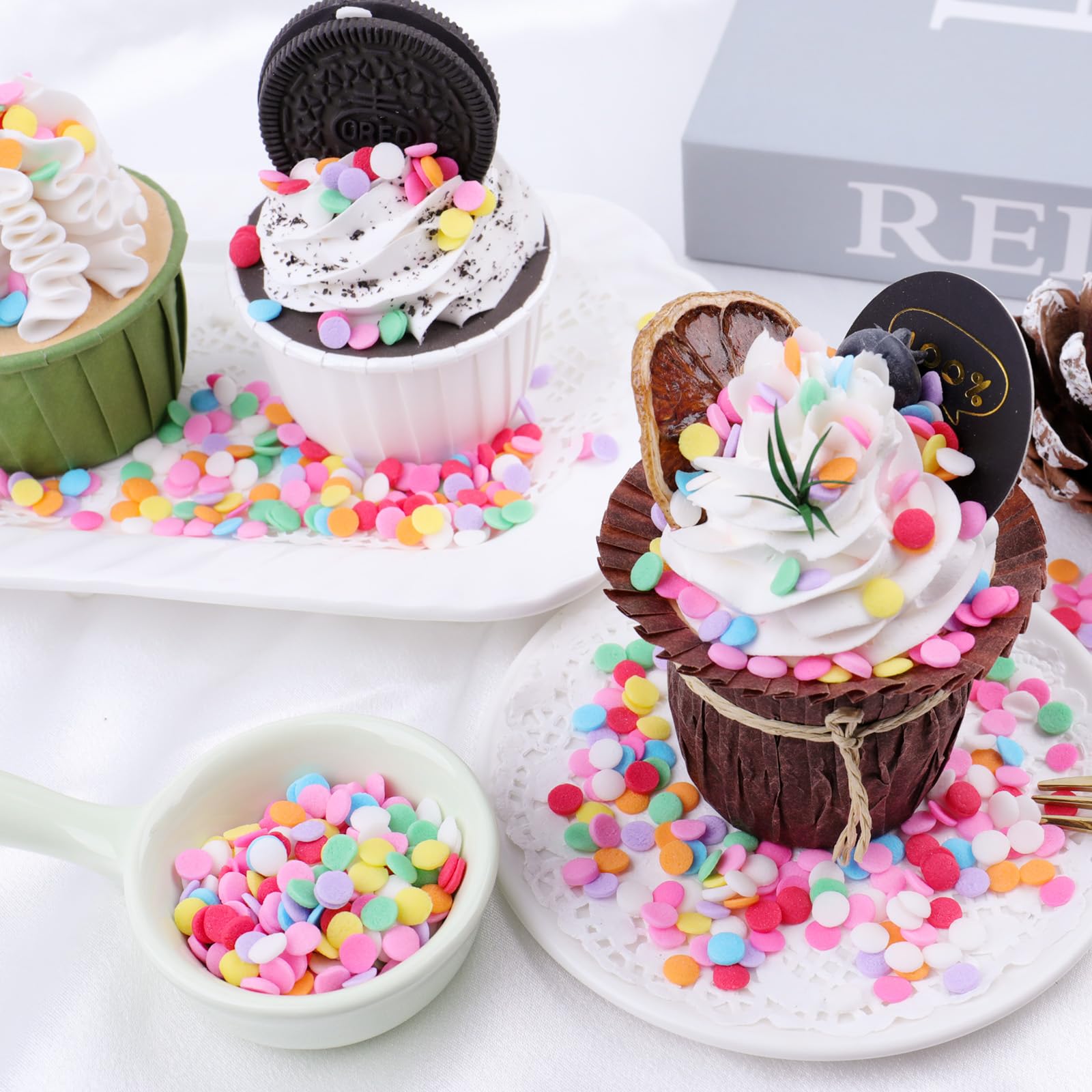 Kercky pastel sprinkles for cakes create soft, charming decorations.