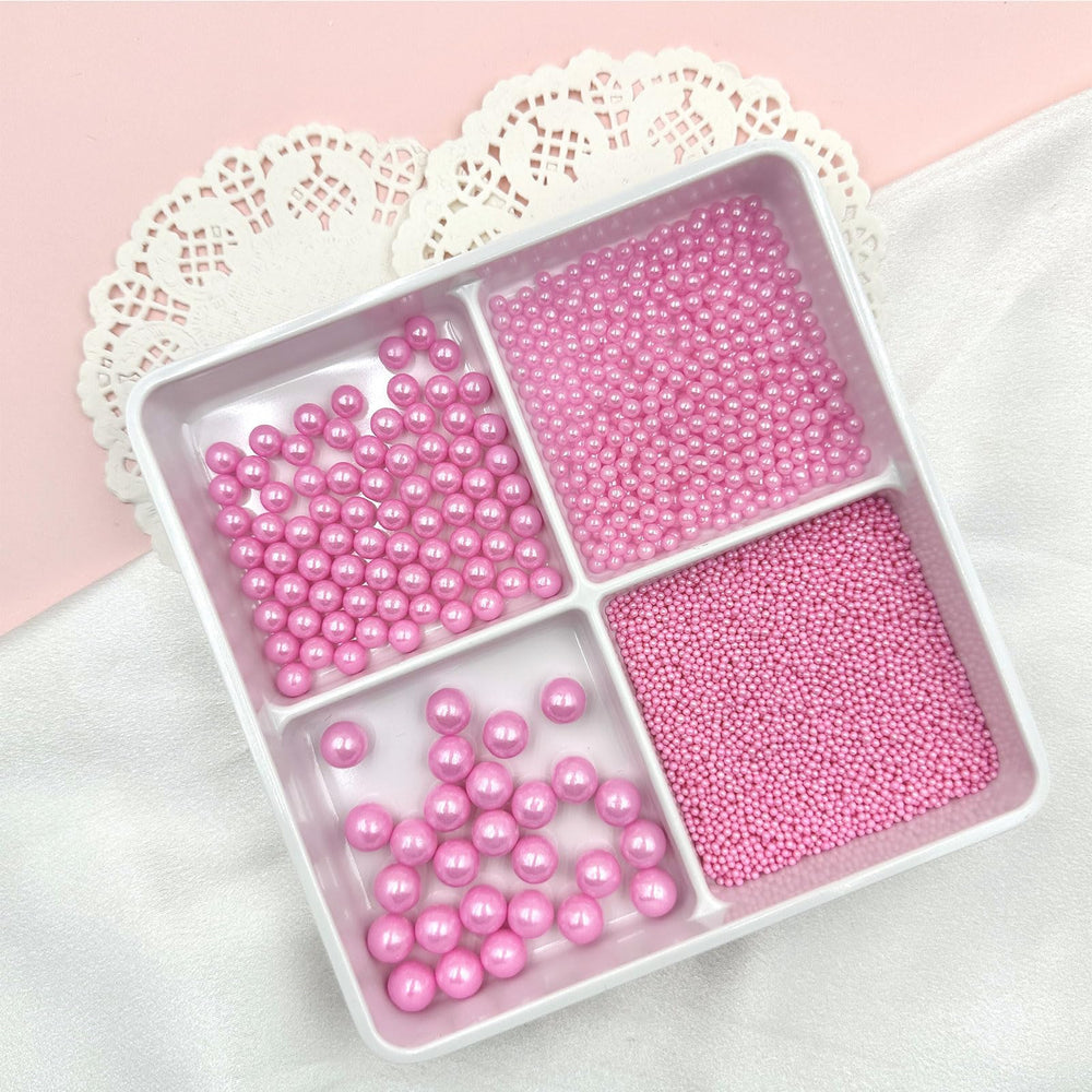 Perfect party dessert with Kercky pink pearl sprinkles for sparkle.