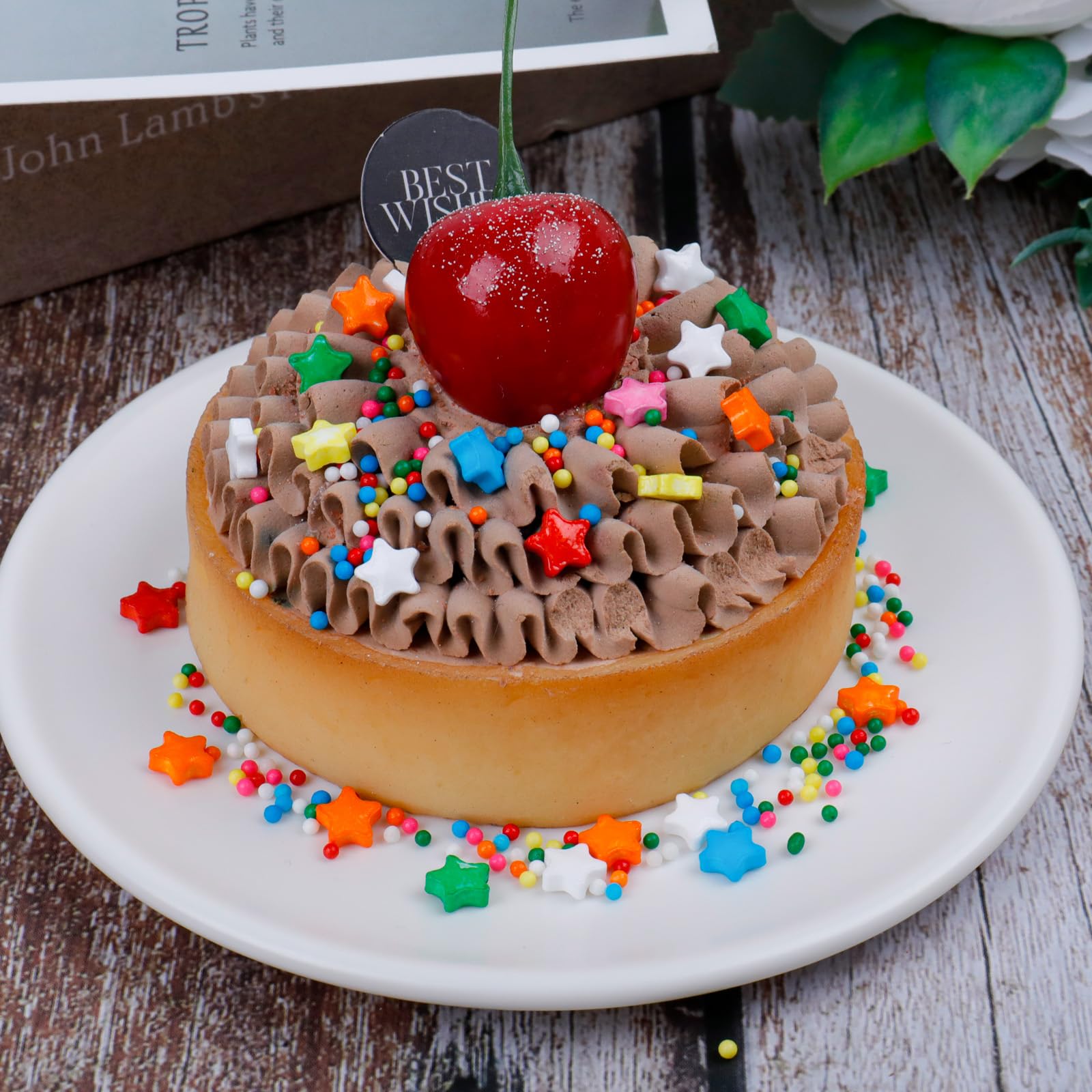 Kercky Rainbow confetti circles provide festive texture to desserts.