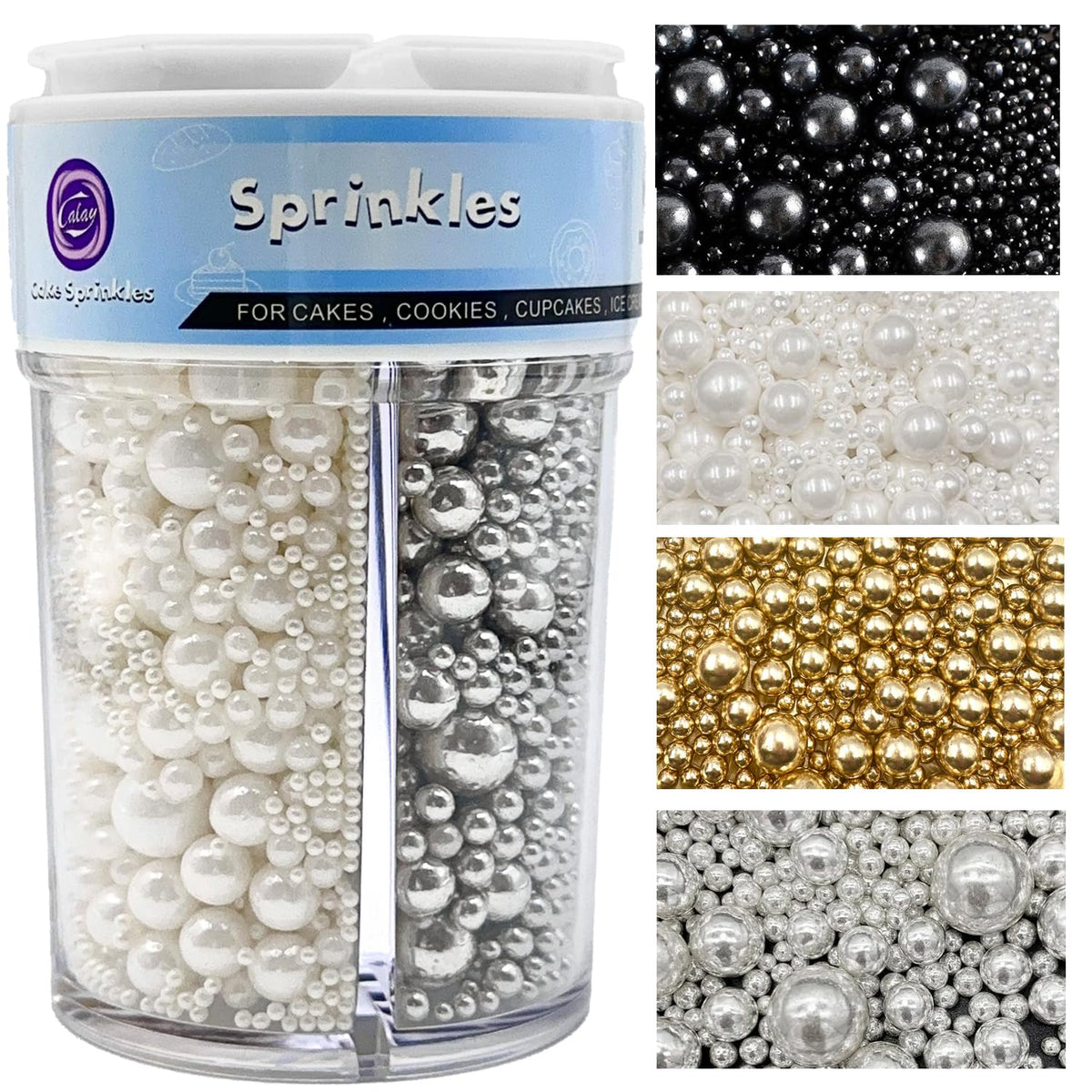 Kercky metallic hues bottle adds festive shimmer for cake decorating.
