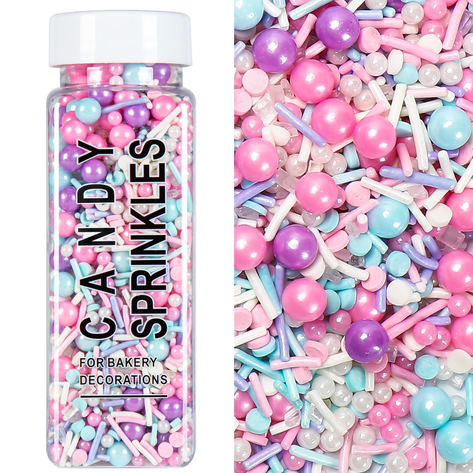Kercky pastel sprinkles with pearls and confetti add vibrant color to cakes