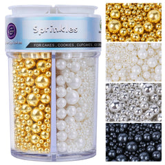 Kercky Sprinkles Pearl Mix bottle with four color compartments for organized decorating.