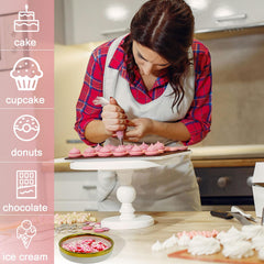 Kercky Valentine sprinkles on cookies for a sweet look