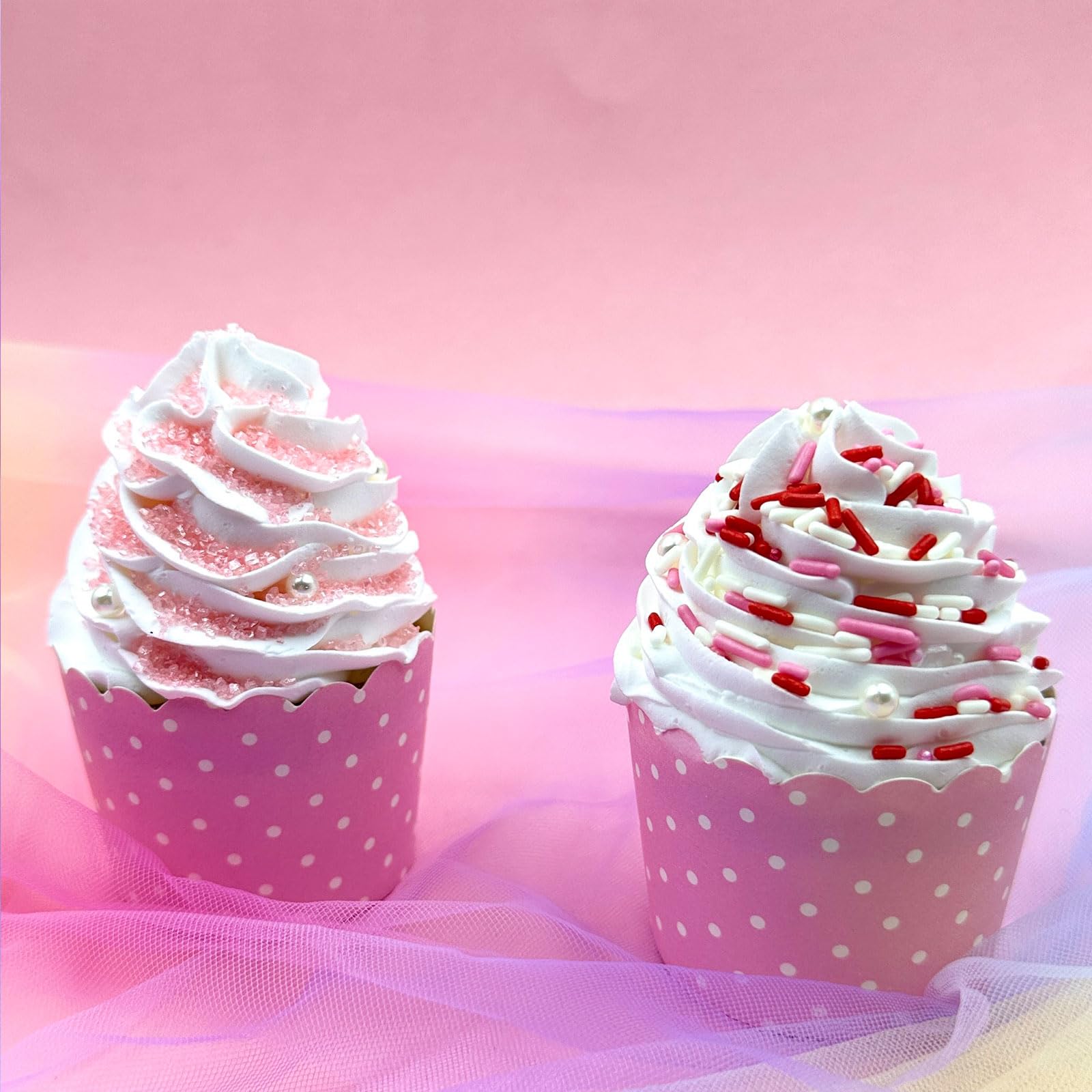 Kercky pink heart sprinkles brighten cupcakes for Valentine’s